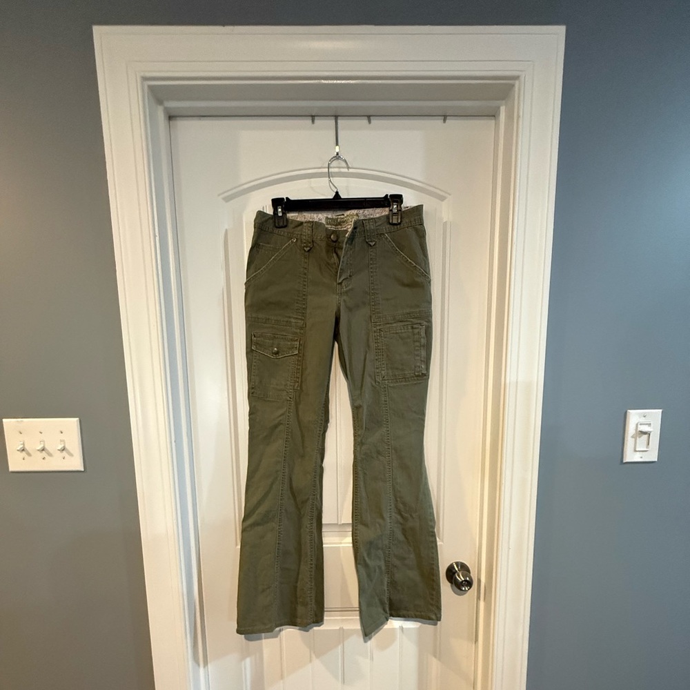 Mudd Vintage Olive Green Cargo Flare Pants